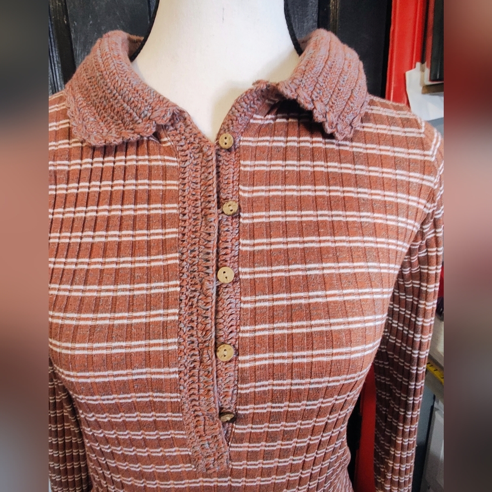Brown Plaid Long Sleeve Hoodie - Picture 3 of 14